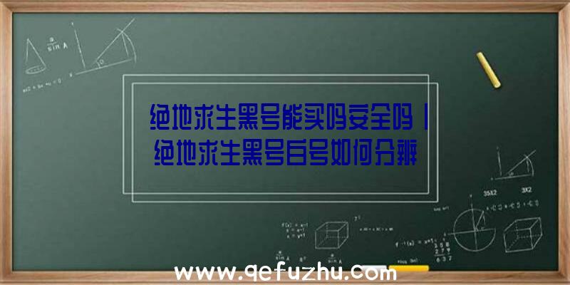 「绝地求生黑号能买吗安全吗」|绝地求生黑号白号如何分辨